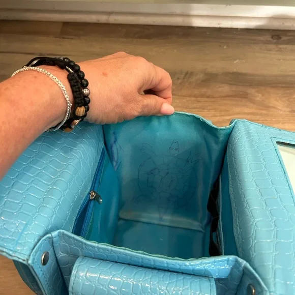 tru brand aqua blue Crocodile-Embossed style Women's box bag - Picture 9 of 14